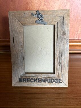 Breckenridge Colorado Reclaimed Barn Wood 4x6 Picture Frame Snowboarding